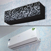Printed Quilted AC Cover - Scroll Black